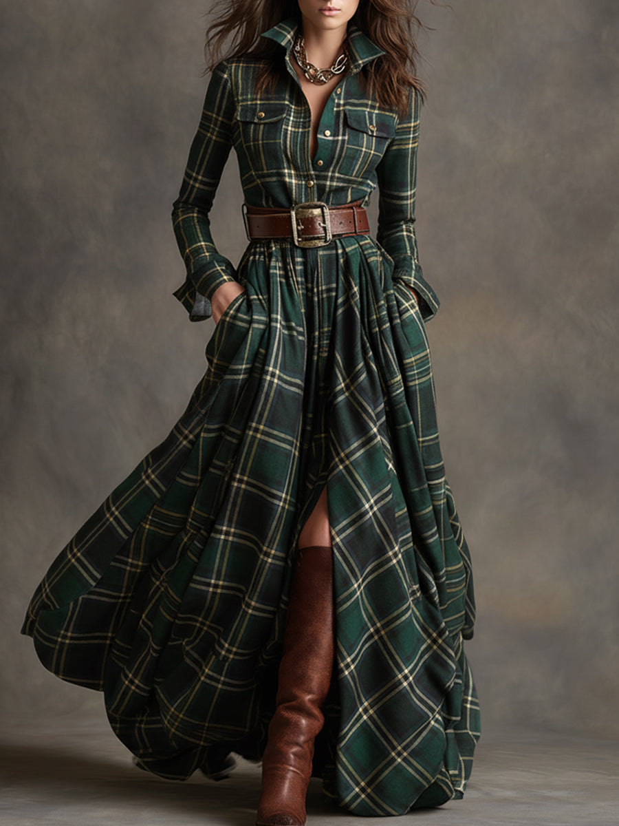 Sophie Checked Maxi Dress