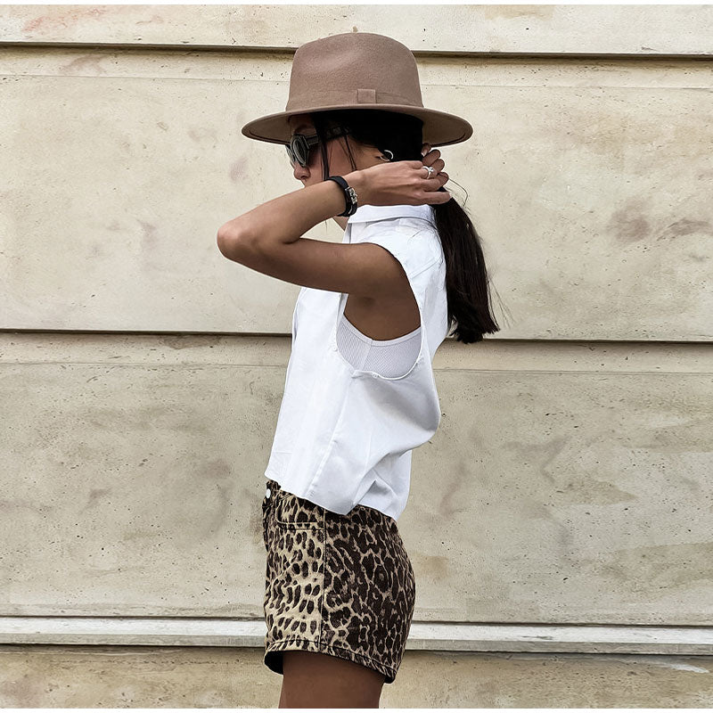 Sanne Leopard Print Shorts