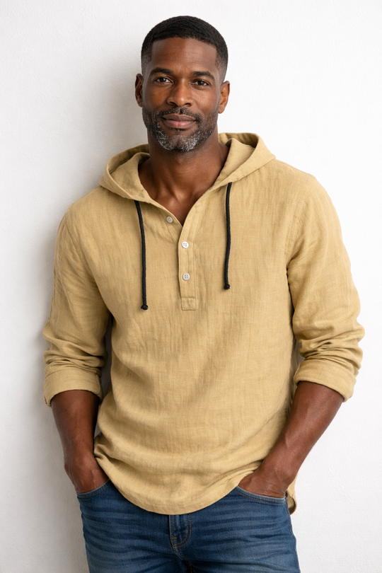 Paul Linen Hooded Shirt