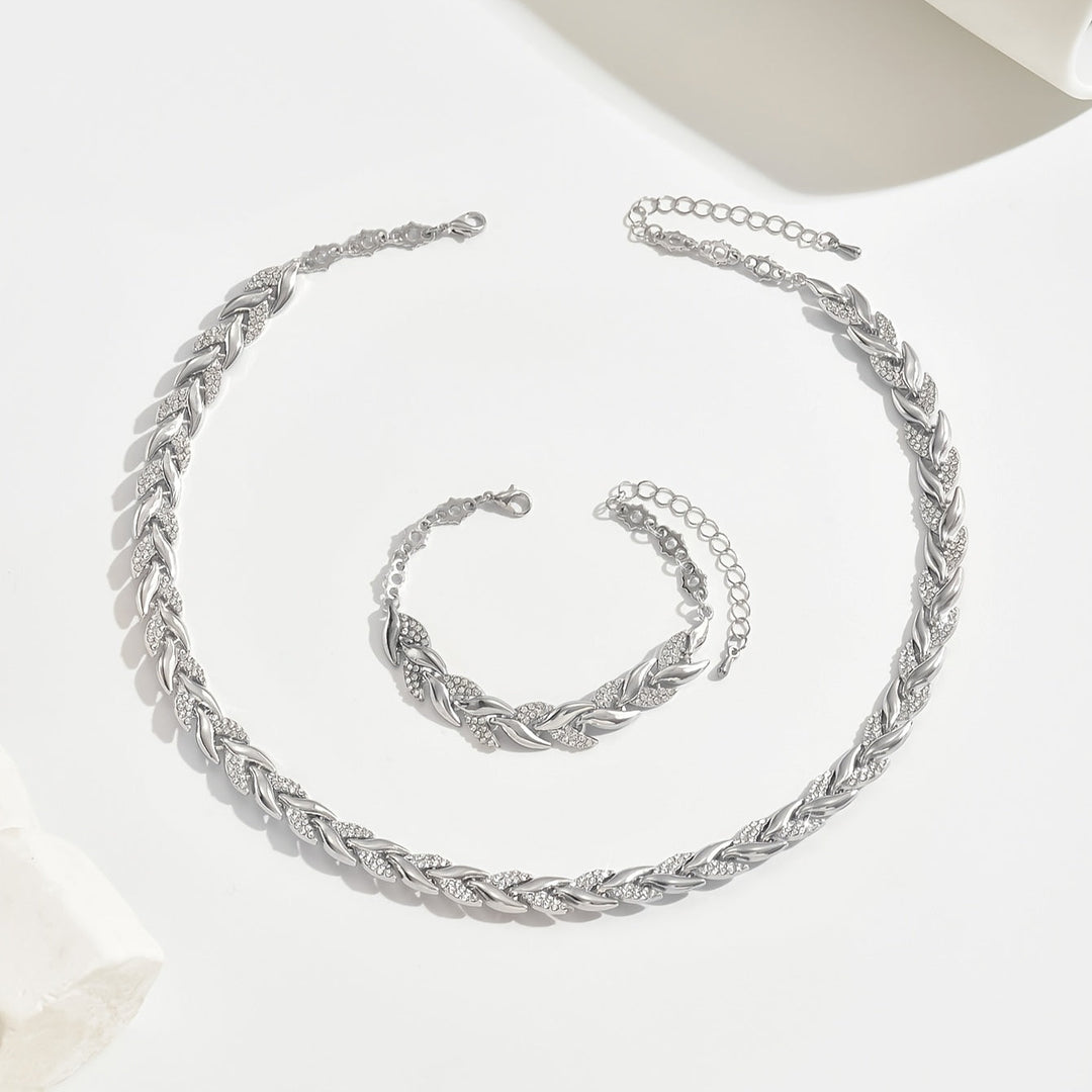 Rose Necklace & Bracelet Mermaid Set