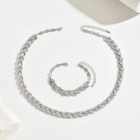 Rose Necklace & Bracelet Mermaid Set