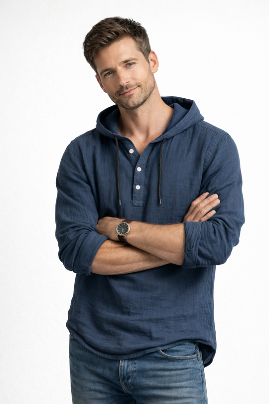 Paul Linen Hooded Shirt