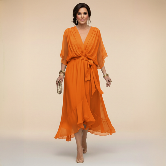 Rosemary Flowing V-Neck Silhouette Dress