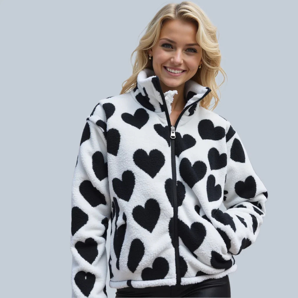 Emily Reversible Heart-Print Jacket