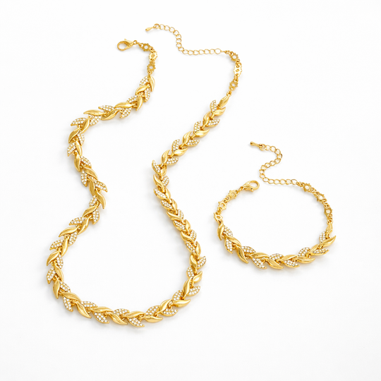 Rose Necklace & Bracelet Mermaid Set