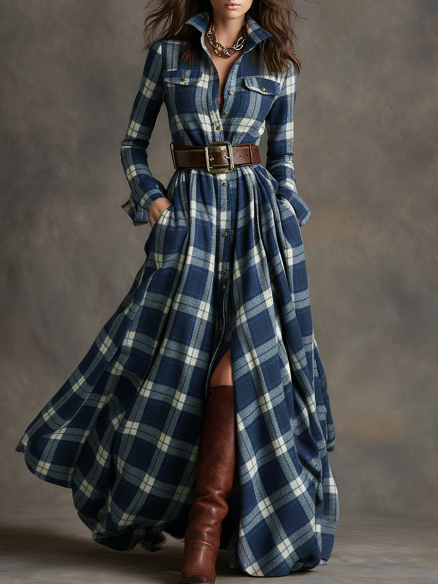 Sophie Checked Maxi Dress