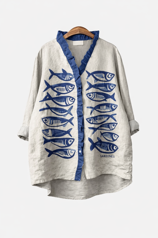 Elizabeth Elegant Linen Summer Blouse