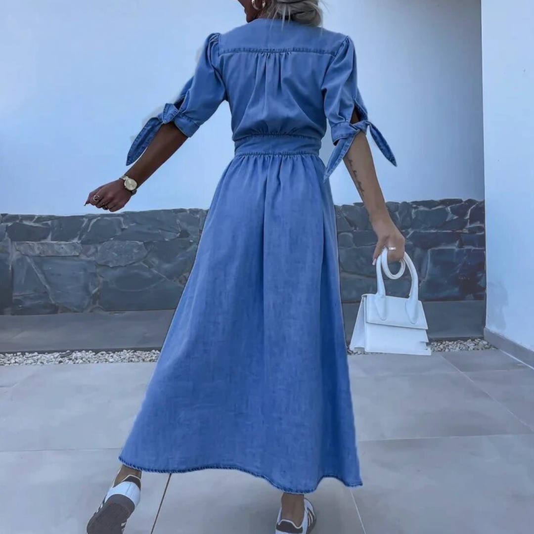 Daisy Denim Maxi Dress