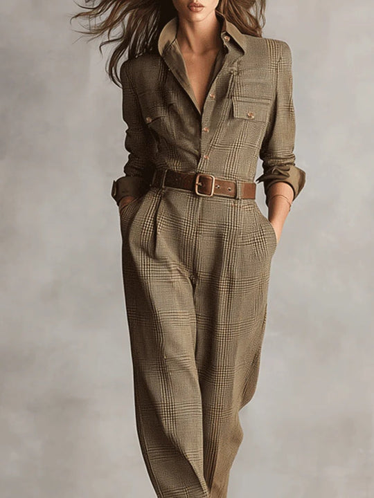 Faith Timeless Checked Jumpsuit