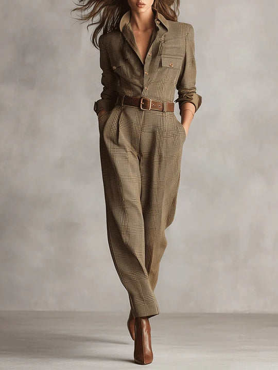 Faith Timeless Checked Jumpsuit