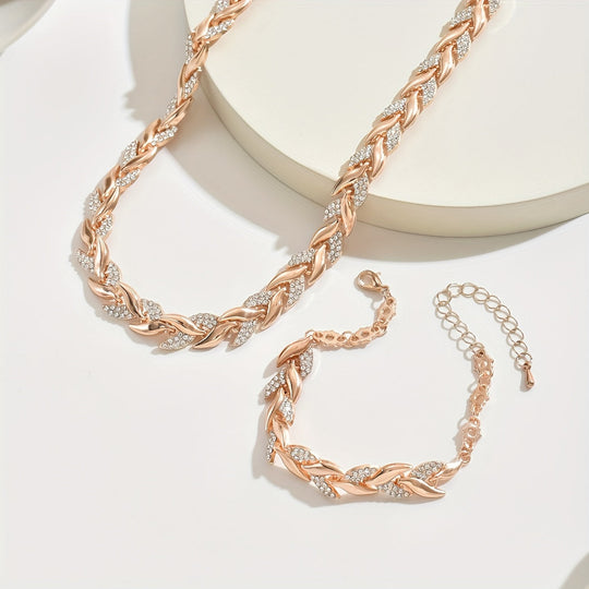 Rose Necklace & Bracelet Mermaid Set