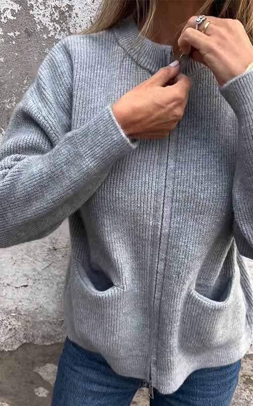 Eva Soft Knitted Zip Cardigan