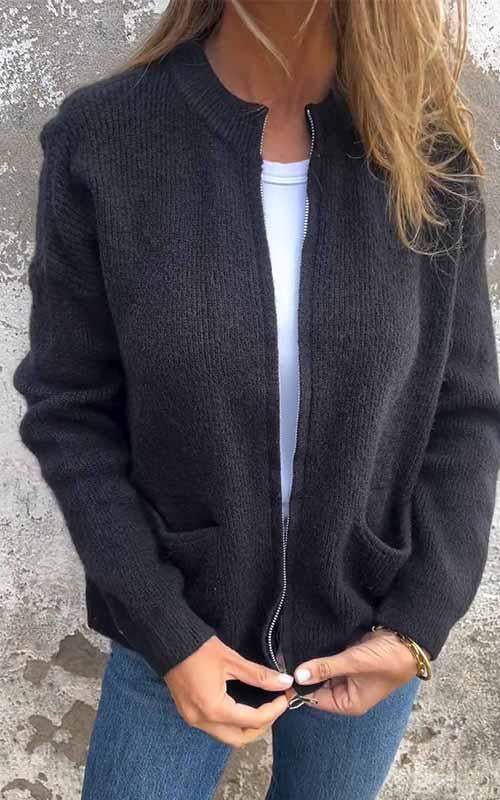 Eva Soft Knitted Zip Cardigan