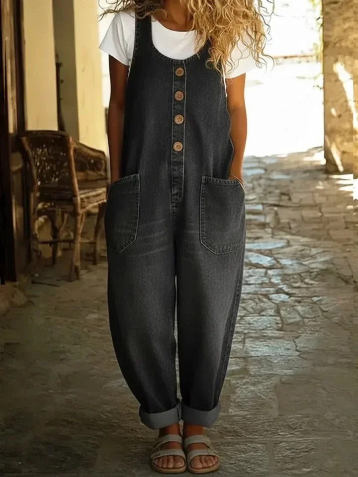Kathy Vintage Washed Denim Overalls