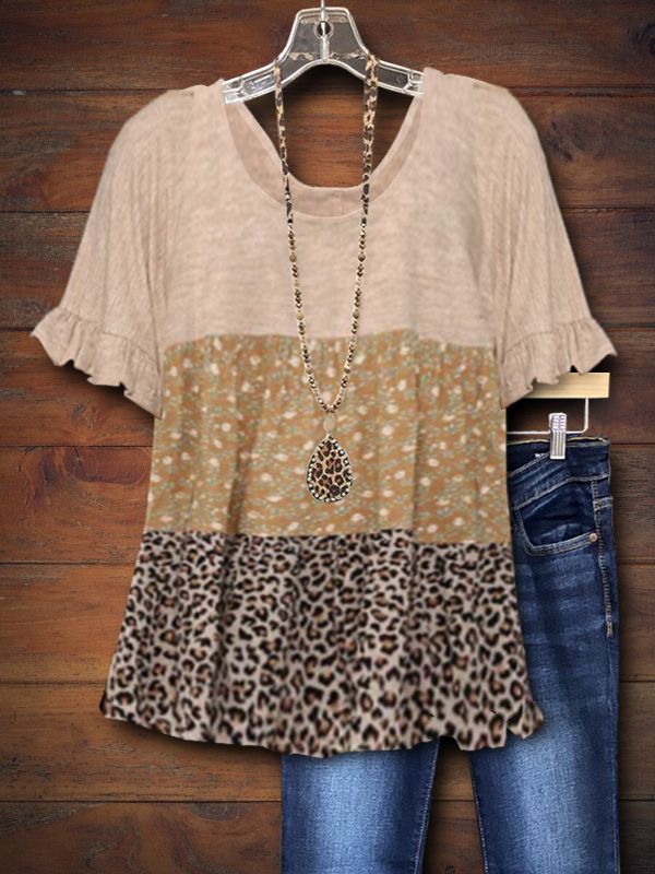 Molly Leopard Mixed Print Top